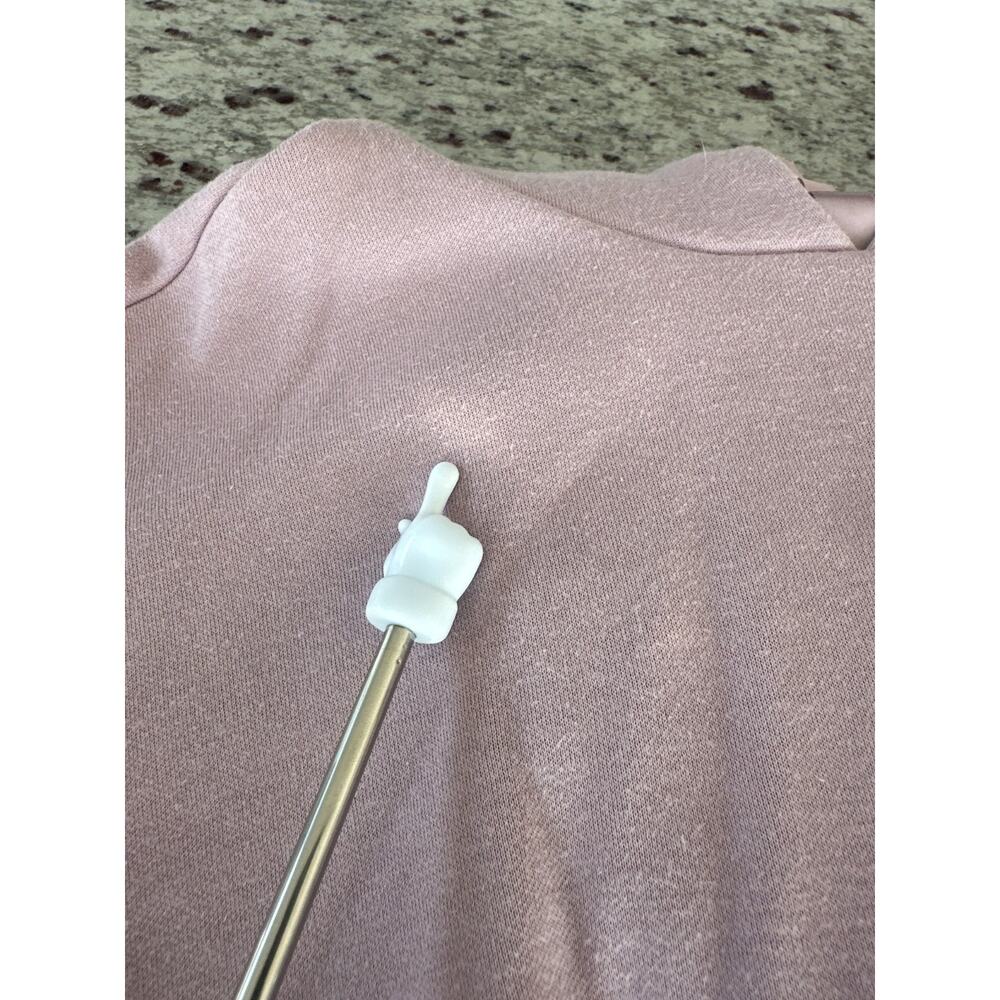 SKIMS Classic Pink Mauve Cotton Blend Fleece Pullover Hoodie Sz M - Picture 3 of 9